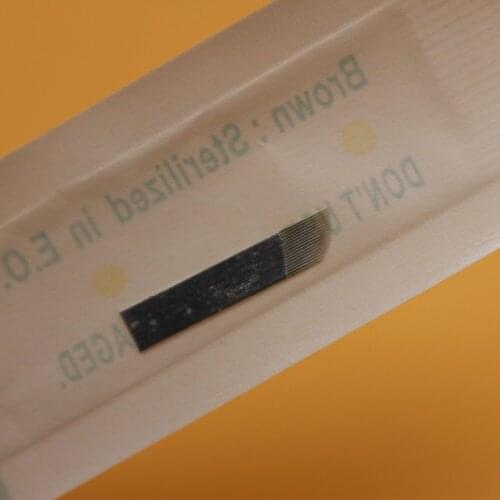 100PCS 17 pin Tattoo Needles Eyebrow Permanent Makeup Tattoo Blade For 3D Embroidery Manual Microblading Pen
