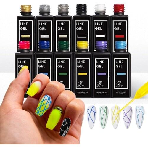 12 Bottles/Set Nail Art Varnish Gel Polish Kit 8ml Lasting Fluorescent Gradient Coat Manicure DIY Unique Style 12colors