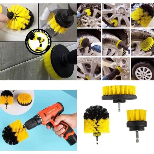 3 Pieces Drill Scrub Brush Replacement Tiles Grout Cleaner Brushes 2-4inch