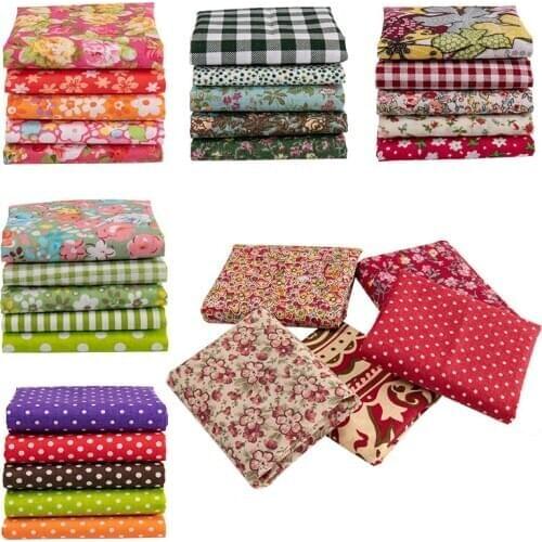 5pcs 100% Cotton Bundle Sewing Quilting Craft Printed Floral Fabric For Sewing Patchwork Needlework DIY Handmade Cloth