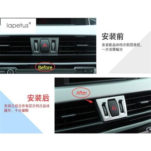 Lapetus Accessories For BMW X1 F48 2016 - 2020 ABS Air Conditioner AC Outlet Vent Trackwheel Sequins Molding Cover Kit Trim