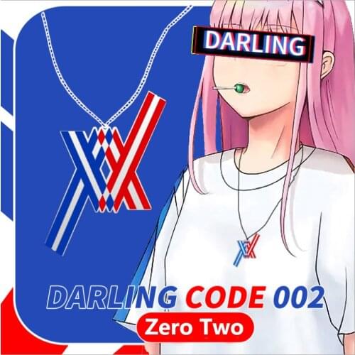 Anime DARLING in the FRANXX Necklace Letter XX Logo Pendant Charm Necklace for Women Men Cosplay Choker Jewelry Gift
