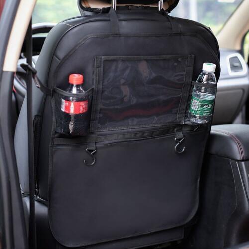 Car Organizer PU Leather Storage Bag Car Styling Backseat Bag Cup Holder Touch Screen Tablet Stand iPad Holder Car Storage Bag