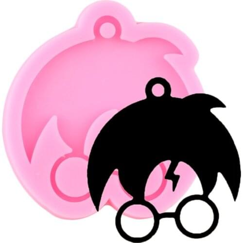 Shiny Glossy Anime Magic Boy Epoxy Resin Keichain Silicone Mold Pendant Polymer Clay Mould DIY Handmade Charms Moulds