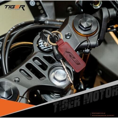 For Yamaha YZF-R3 R3 Models Motorcycle Keychain Cowhide Key Ring