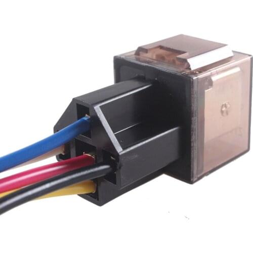 EE support 10Pcs 12V 12 Volt DC 80A AMP Transparent Car Relay & Socket SPDT 5Pin 5 Wire