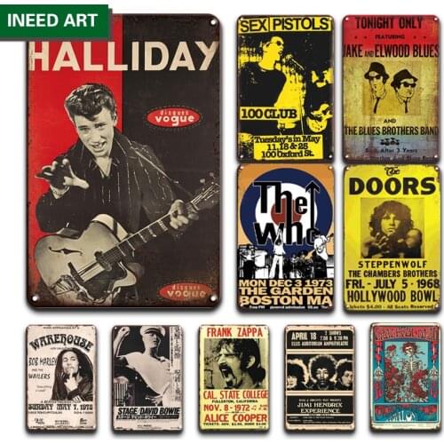 Vintage Rock Band Poster Metal Plate Tin Sign Personalized Bar Living Room Decorative Plaque Retro Home Wall Art Accessories