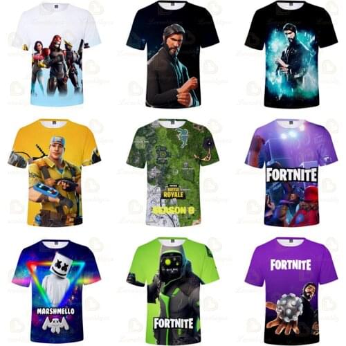 Fortnite Men Women T-shirt Battle Royale 3D Tshirt Boys Girls Cartoon Tops Teen Clothes Victory 6 To 19 Year Kids Hero Tshirt