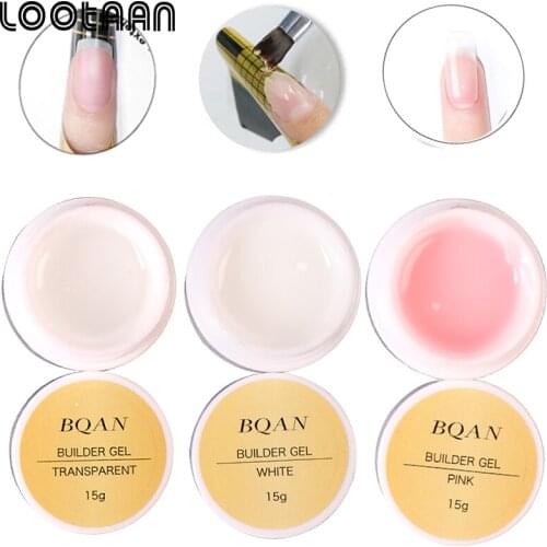 Builder Gel 15ml Nail Art Natural Pink Clear Color Extend Nail Gel Finger Extension Nail Crystal Gel Prolong Form Manicure Tool
