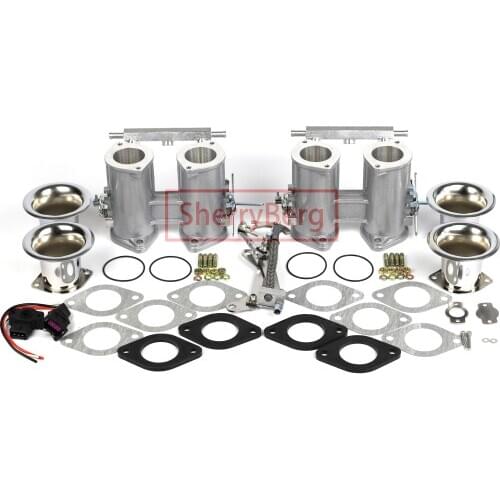SherryBerg 45Dcoe 45 Dcoe 45mm EMPI Twin 45mm Throttle Bodies+ Linkage+TPS + Air Horns for Weber/Dellorto/Solex DCOE/DHLA Carb