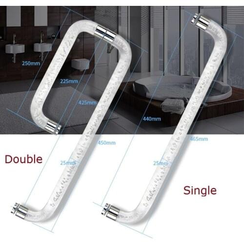 ABS Clear Bubble Round Shower Box Glass Door Pull Handle Commercial Entry