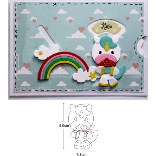 Metal cutting dies cut die mold Animal unicorn rhinoceros Decoration Scrapbook paper craft knife mould blade punch stencils dies