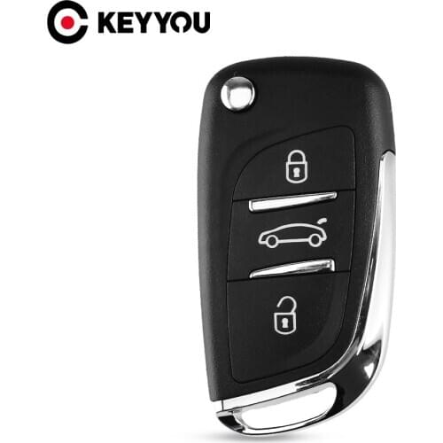 KEYYOU Modified Remote Entry Key Fob Shell Case 3 Buttons for CITROEN C2 C3 C4 C5 C6 C8 Free Shipping