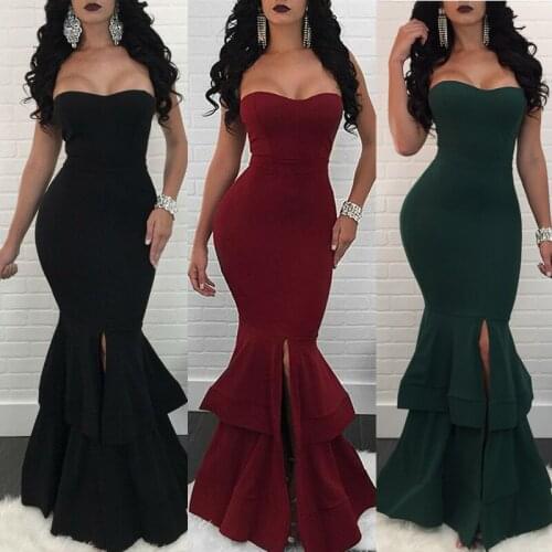 2021 Fashion Trend Summer Hot Style Nightclub Tube Top Mermaid Dress Skirt (3 Colors)