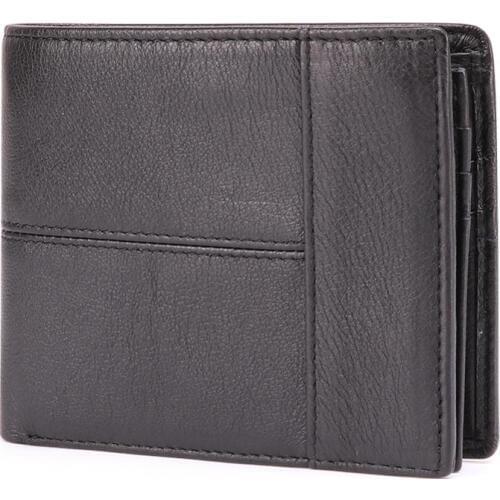 Men Wallet Genuine Leather Short Purse Small Wallet Coin Purses Driver License Card Holder Bifold Big Capacity Walet Male Gift