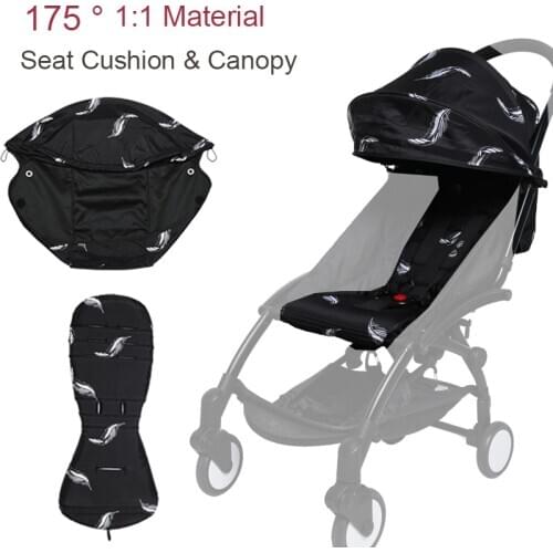 175°Stroller Accessories For Babyzen Yoyo Sunshade Cover +Cushion Pad original Material Canopy Seat Mattress Fit Yoya Pram Hood