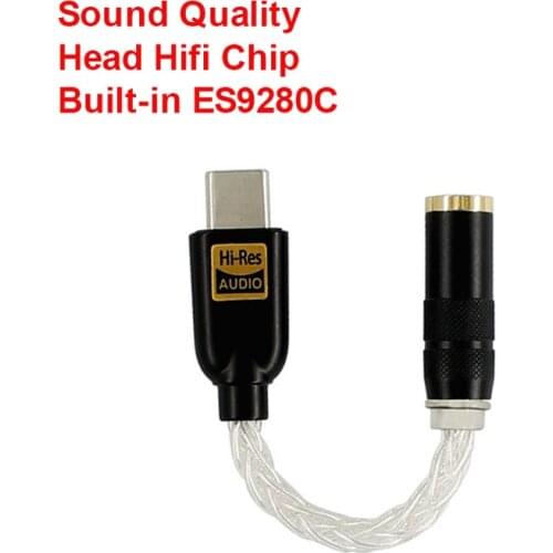 New HIFI Amp Adapter ES9280C DAC USB C Headphone Amplifier DSD128 32bit 384kHz Type C Amp For Samsung Xiaomi OnePlus Win10 Pixel