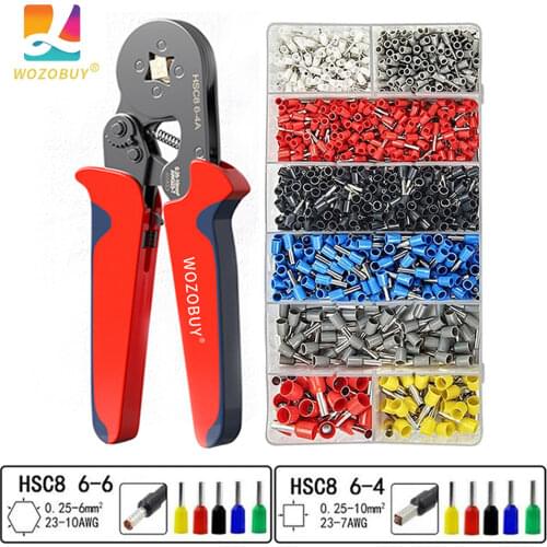 800pcsTubular Terminal Crimping Tools Mini Electricians Pliers Hand Tools HSC8 6-4 0.06-10mm² 28-7AWG High Precision Pliers Set