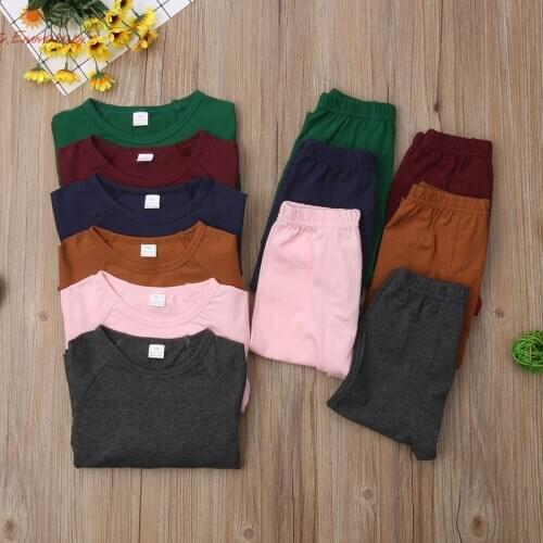 Autumn Spring Hot Infant Baby Boys Cotton Clothes Set Long Sleeve Solid Top Pants Boys Girls Clothing Tracksuit Cute Outfit