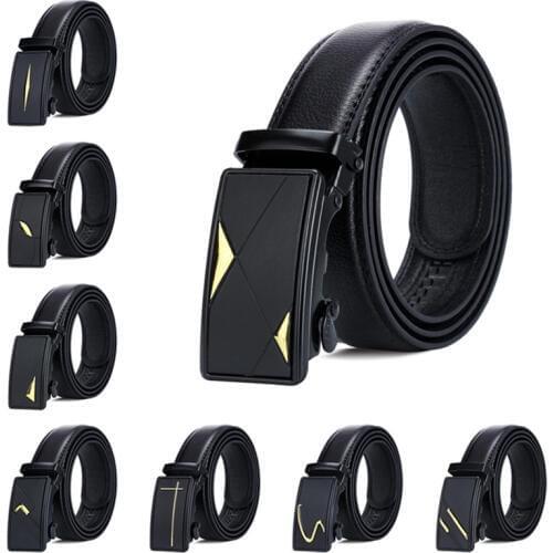 Best selling mens belt simple smooth buckle business belt double layer reinforcement wear classic style mens belt 110 cm