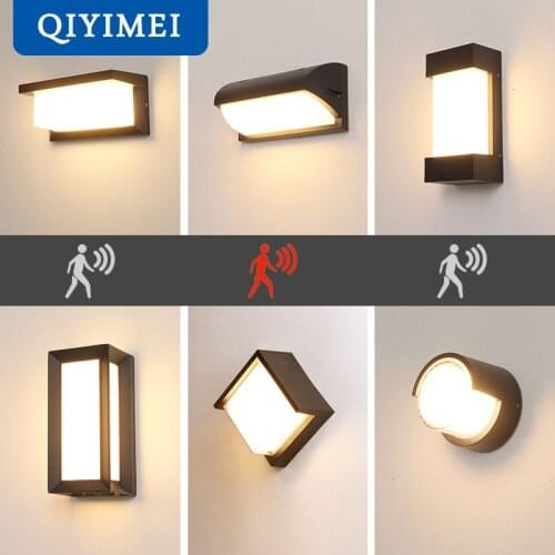 Modern Porch Lights IP65 Waterproof Radar Sensor Outdoor Wall Lamps For Courtyard Patio Garden Front Door LED Lighting AC90-260V