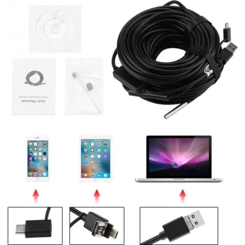 3 IN 1 20 Meter 5.5mm USB Endoscope with 720P Waterproof Camera for Pipe Car Inspection Free Ship