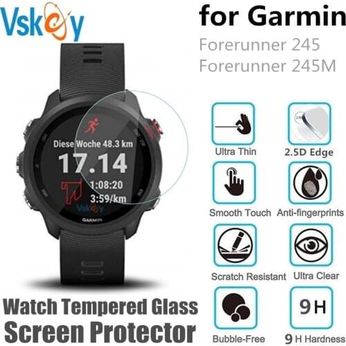 VSKEY 10PCS Tempered Glass for Garmin Forerunner 245 Round Smart Watch Screen Protector Forerunner 645 Fenix 5s Protective Film