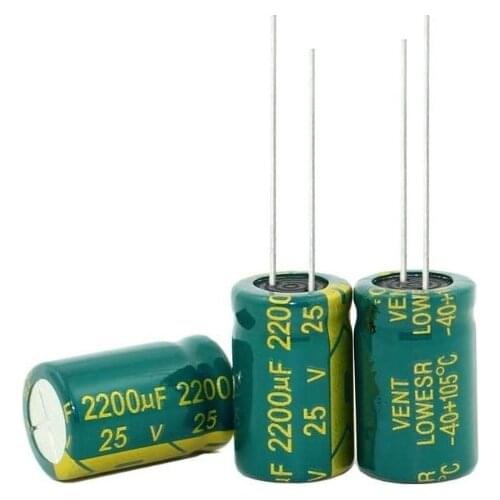 100UF 680UF 1000UF 1500UUF 1800UF 2200UF 3300UF 100V 35V 25V 16V 6.3V 10*20MM high-frequency Aluminum Electrolytic Capacitor