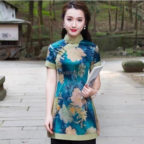 2021 chinese style qipao tops chinese ladies chinese vintage clothing cheongsam tops folk costume chinese blouse hanfu shirt