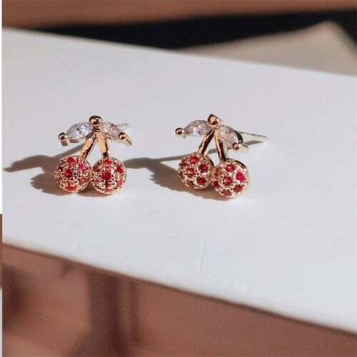14K Rose Solid Gold Diamonds Wedding Earring for Women Cute Cartoon Fine Jewelry 925 Silver Earrings Anniversary Earrings Women