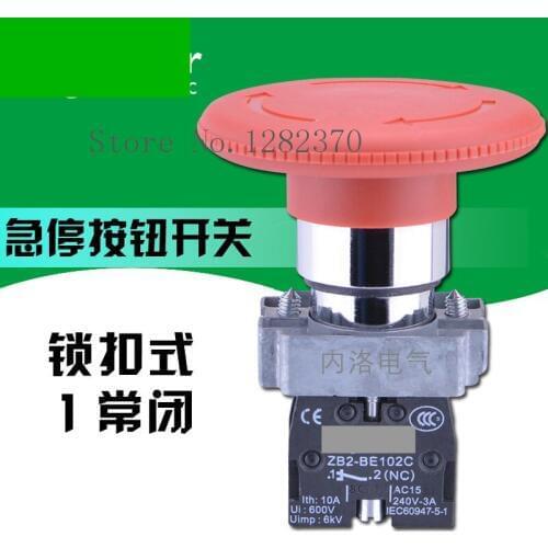 [ZOB] original metal emergency stop button 22mm XB2-BS642C big mushroom head emergency stop switch 1 NC --10pcs/lot