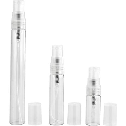 1000pcs/lot 2ml 3ml 5ml 10ml Transparent Glass Perfume Bottle Portable Travel Perfume Atomizer Spray Bottle Cosmetic Container