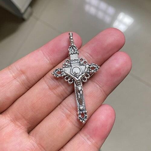 12pcs Christ Jesus Cross Religious belief DIY Pendant Necklace Earrings Accessories Charms Findings Jewelry Making Supplies