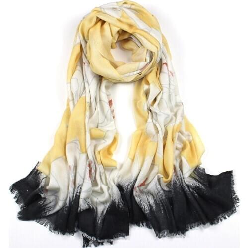 2020 winter fashion floral print cashmere+wool large pashmina women scarf 80*190cm high quality