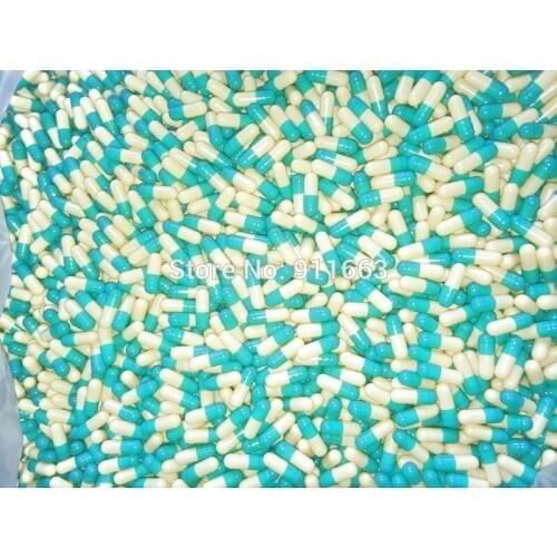 4# 1,000pcs, green-yellow colored capsules/gelatin empty capsules sizes 4, closed or seperated capsules available