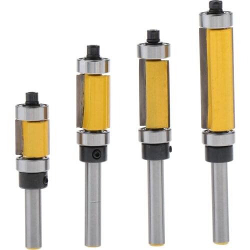 4PCS 1/4 inch Woodworking Milling Cutter Tool, Shank Flush Trim Template Router Bit Set