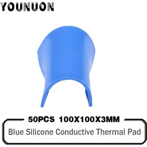 50PCS 100mmx100mm 100x100x3mm CPU Thermal Pad Heatsink Cooling Conductive Silicone Pad Computer GPU CPU Heatsink Cooling Pad