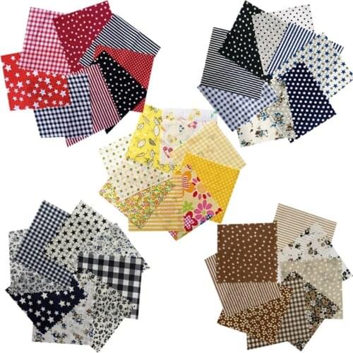 8 Sheets 25 * 25CM Home Supplies DIY Handmade Gift Accessories Patchwork Sewing Star Pattern Cloth Material Cotton Fabric