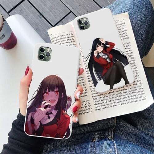 Crazy Excitement Manga Kakegurui Phone Case White Candy Color for iPhone 6 7 8 11 12 s mini pro X XS XR MAX Plus