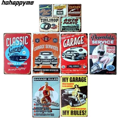 Decorative Garage Sign Vintage Mobil Oil Tin Sign Gas Bar Pub Coffee Shop Wall Plaque Home Decor 20x30 cm