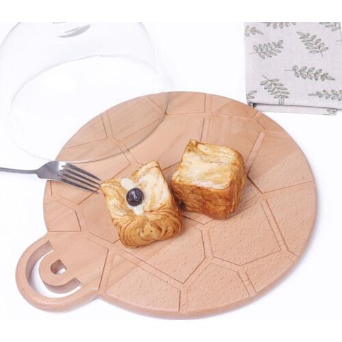 Wooden Pizza Paddle Cheese Serving Tray Plate Cutting Chopping Board Round Hand polished pizza wooden tray