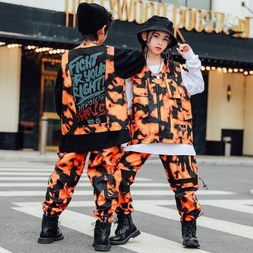 ChildrenS Hip-Hop Dancing Clothes Fashion Boys Jazz Street Dance Wear Catwalk Show Stage Outfits Girls Hiphop Clothes DQS5952