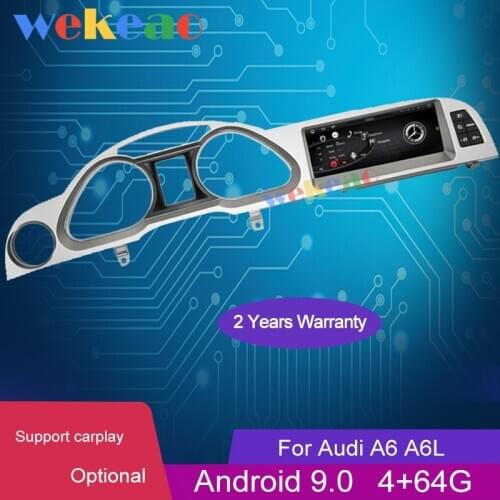 Wekeao 8.8 Inch Android 9.0 Head Unit Car DVD Player For Audi A6 A6L Car Radio Stereo Apple Carplay GPS Navigation 4G 2005-2011