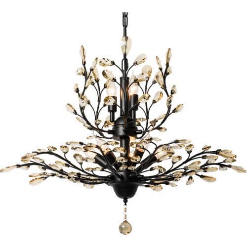American country crystal chandelier living room bedroom duplex building creative personality clothing store retro iron lamps