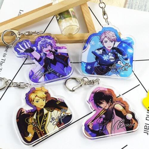 Game Ensemble Stars Valkyrie Mika Kagehira Syu Itsuki Key Holder Keychain Double Print Keyrings Portachiavi Pendant Llavero