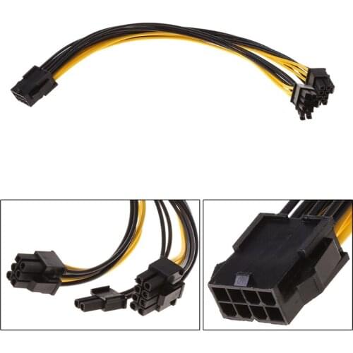 PCI-E 8Pin Female To Dual 8Pin(6+2) Male Graphics Video Card Power Supply Cable
