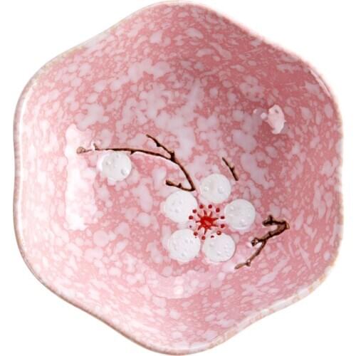 Thick texture snowflake ceramic small dish wear-resistant durable Japanese tableware vinegar dish bottom padded household soy sa