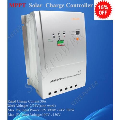 Tracer3215RN MPPT Solar Controller, 100% TURE MPPT 30AMPS 12V 24V Auto Solar Panel Battery Charge Regulators