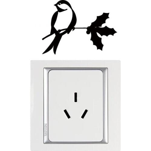 Creative Branch Bird Switch Sticker Bedroom Study Bathroom Bedroom Office Decoration Carved Wall Decor Wallpaper Mural
