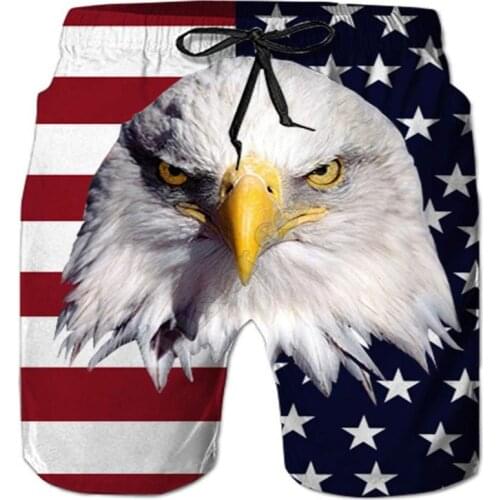 PLstar Cosmos Summer Casual Shorts American Eagle 3D Printed Trousers For Women Men Shorts Comfortable breathable